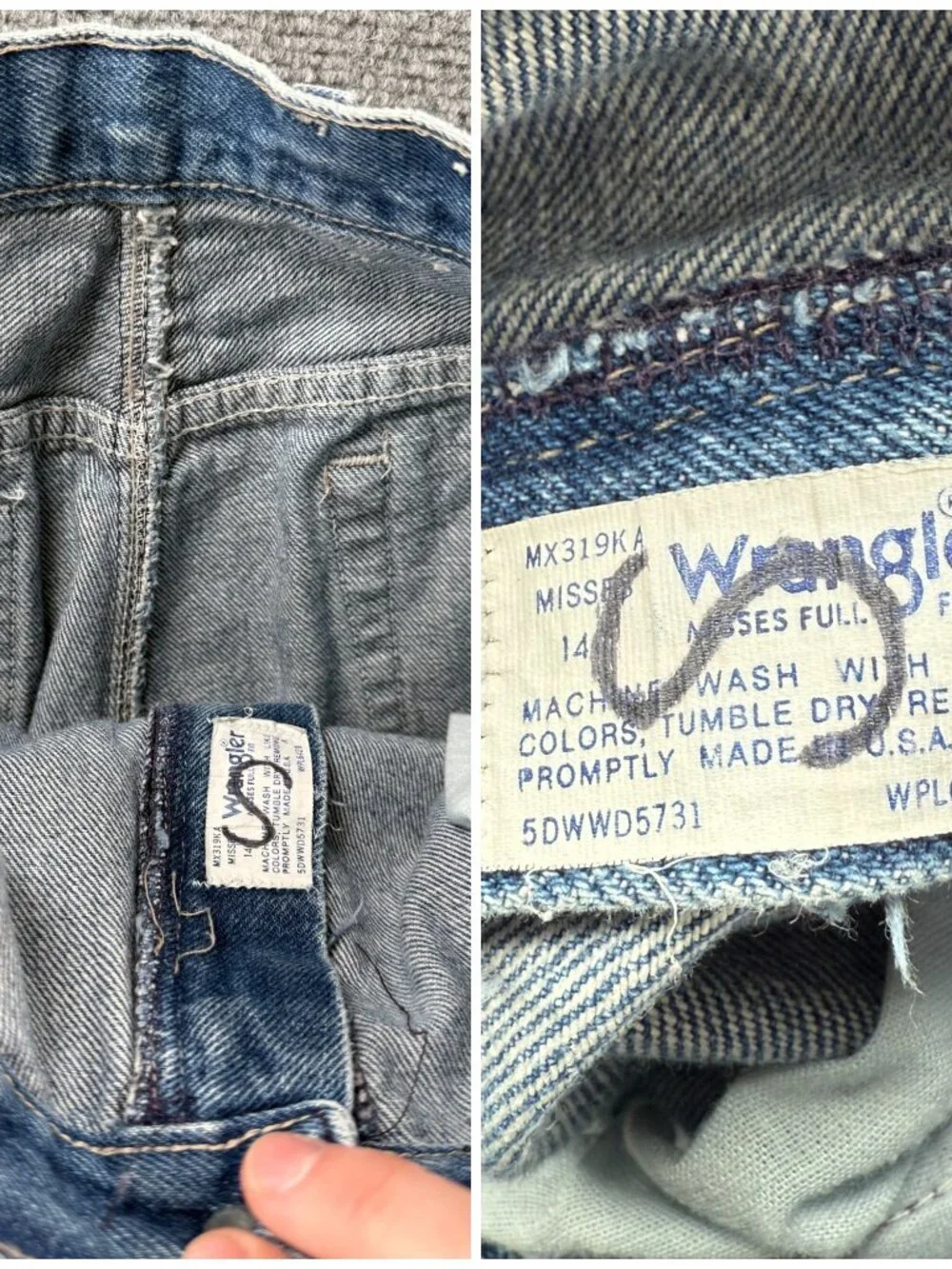 VTG Wrangler Scovill Misses Women Blue Denim Jeans USA Made MX319KA